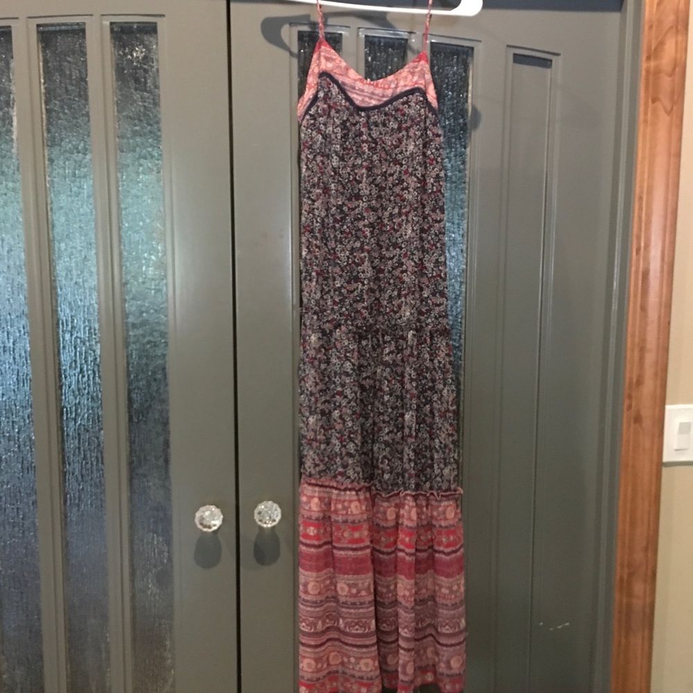 Blue floral maxi dress